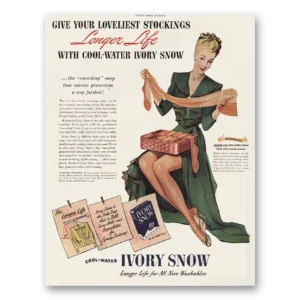 1944 Ivory Snow Print Ad | Loveliest Stockings