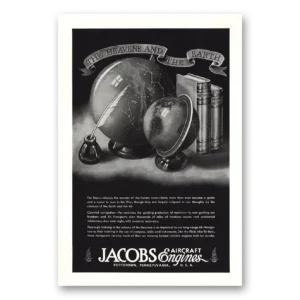 1944 Jacobs Aircraft Engines Print Ad | Heavens Earth