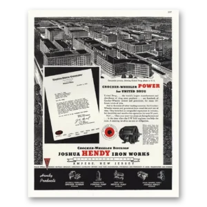 1944 Joshua Hendy Iron Works Print Ad | United Drug Company