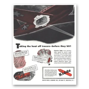 1944 Walter Kidde Fire Extinguisher Print Ad | Taking Heat Off
