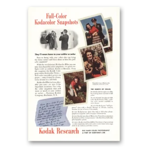 1944 Kodachrome Film Print Ad | Snapshots