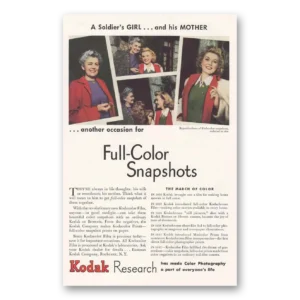 1944 Kodak Film Print Ad | Soldiers Girl