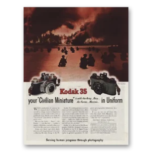 1944 Kodak Automatic 35 Camera Print Ad | Civilian Miniature