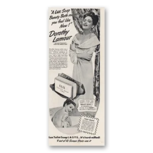 1944 Lux Soap Print Ad | Dorothy Lamour