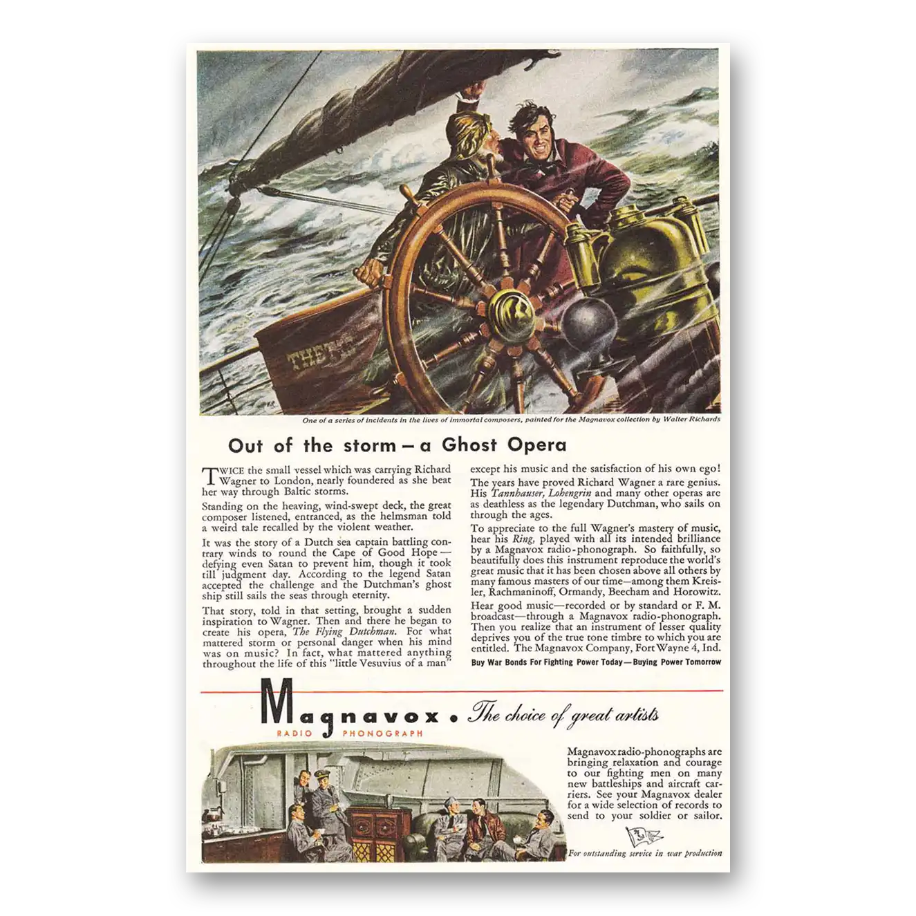 1944 Magnavox Radio Phonograph Print Ad | Ghost Opera