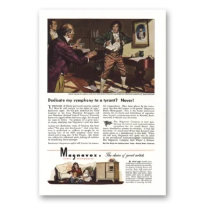 1944 Magnavox Radio Phonograph Print Ad | Beethoven