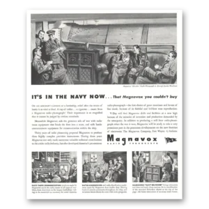 1944 Magnavox Radio Phonograph Print Ad | Navy Now