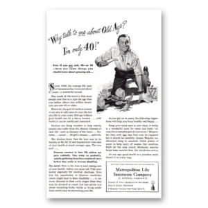 1944 Metropolitan Life Insurance Print Ad | Old Age