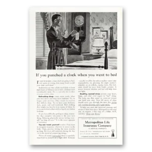 1944 Metropolitan Life Insurance Print Ad | Punched Clock