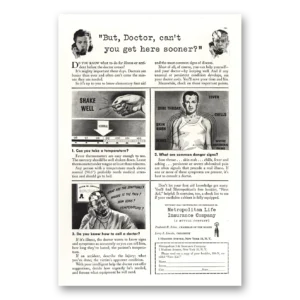 1944 Metropolitan Life Insurance Print Ad | But Doctor