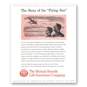1944 Mutual Benefit Life Insurance Print Ad | Story Flying Son