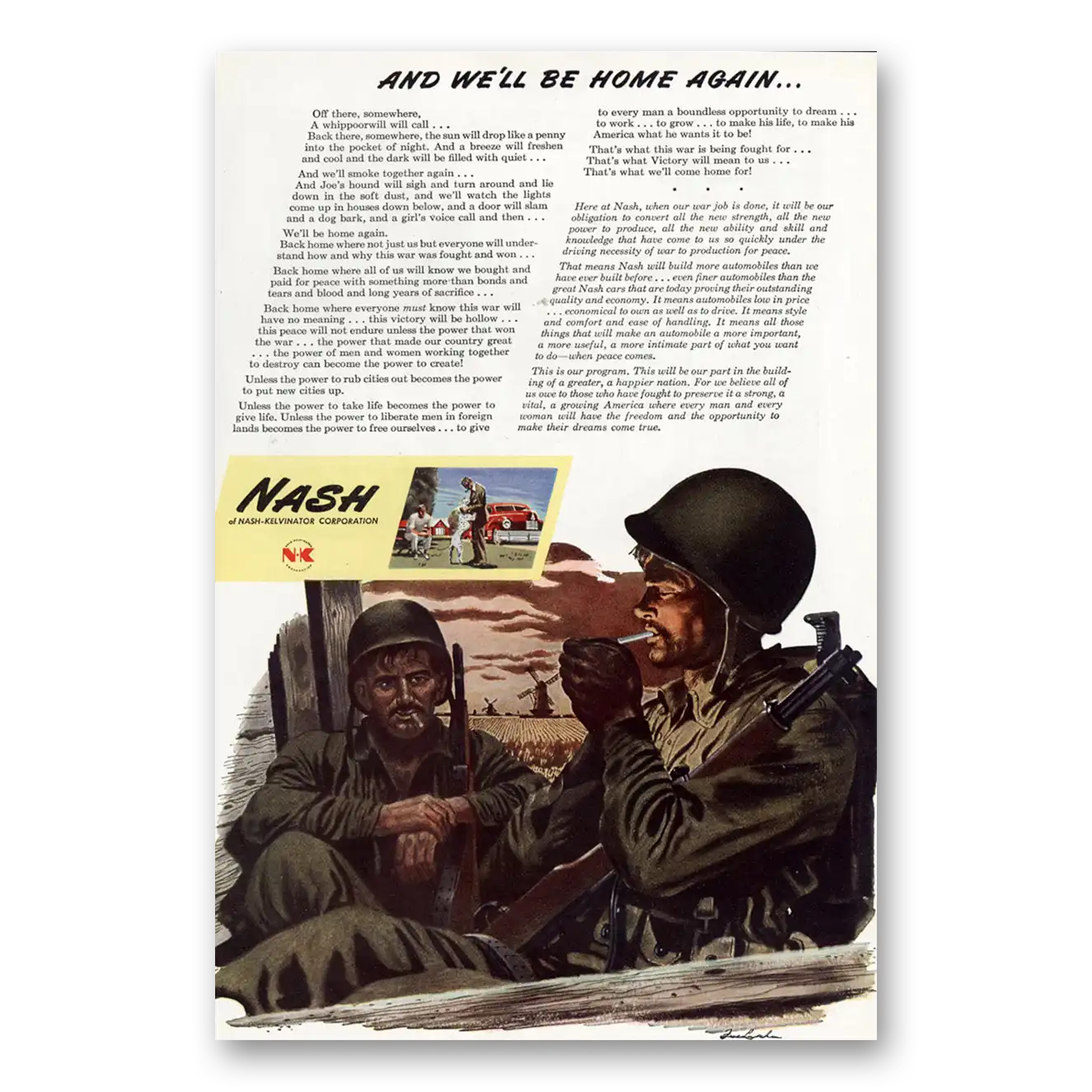 1944 Nash Kelvinator Print Ad | Be Home Again