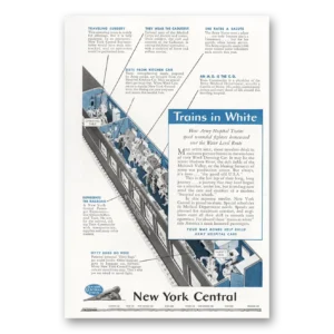 1944 New York Central Print Ad | Trains White
