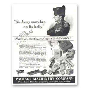 1944 Package Machinery Company Print Ad | Army Marches