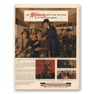 1944 Pennsylvania Railroad Print Ad | Women Help
