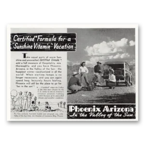 1944 Phoenix Arizona Print Ad | Sunshine Vitamin