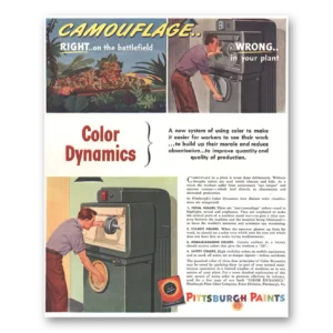 1944 Pittsburgh Paints Print Ad | Camouflage Color