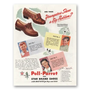 1944 Poll Parrot Shoes Print Ad | Youngsters Shoes
