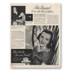 1944 Ponds Print Ad | Air Force Officer