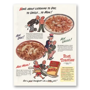 1944 Post Toasties Print Ad | Doc Uncle