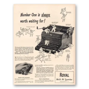 1944 Royal Typewriter Print Ad | Number One