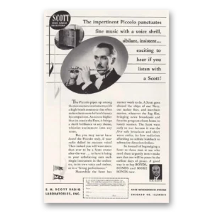 1944 Scott Radio Print Ad | Impertinent Piccolo