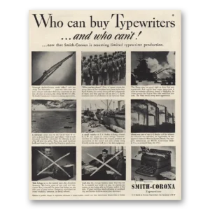 1944 Smith Corona Typewriters Print Ad | Who Can Buy