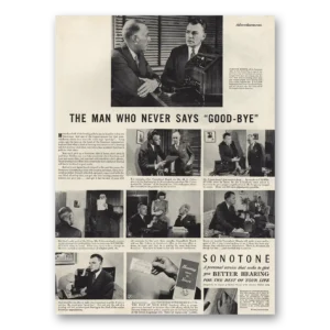 1944 Sonotone Hearing Aid Print Ad | Good Bye