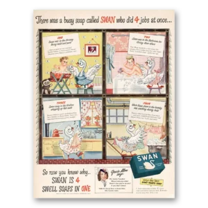 1944 Swan Soap Print Ad | Soap Called Swan