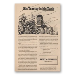 1944 Swift and Company Print Ad | His Tractor