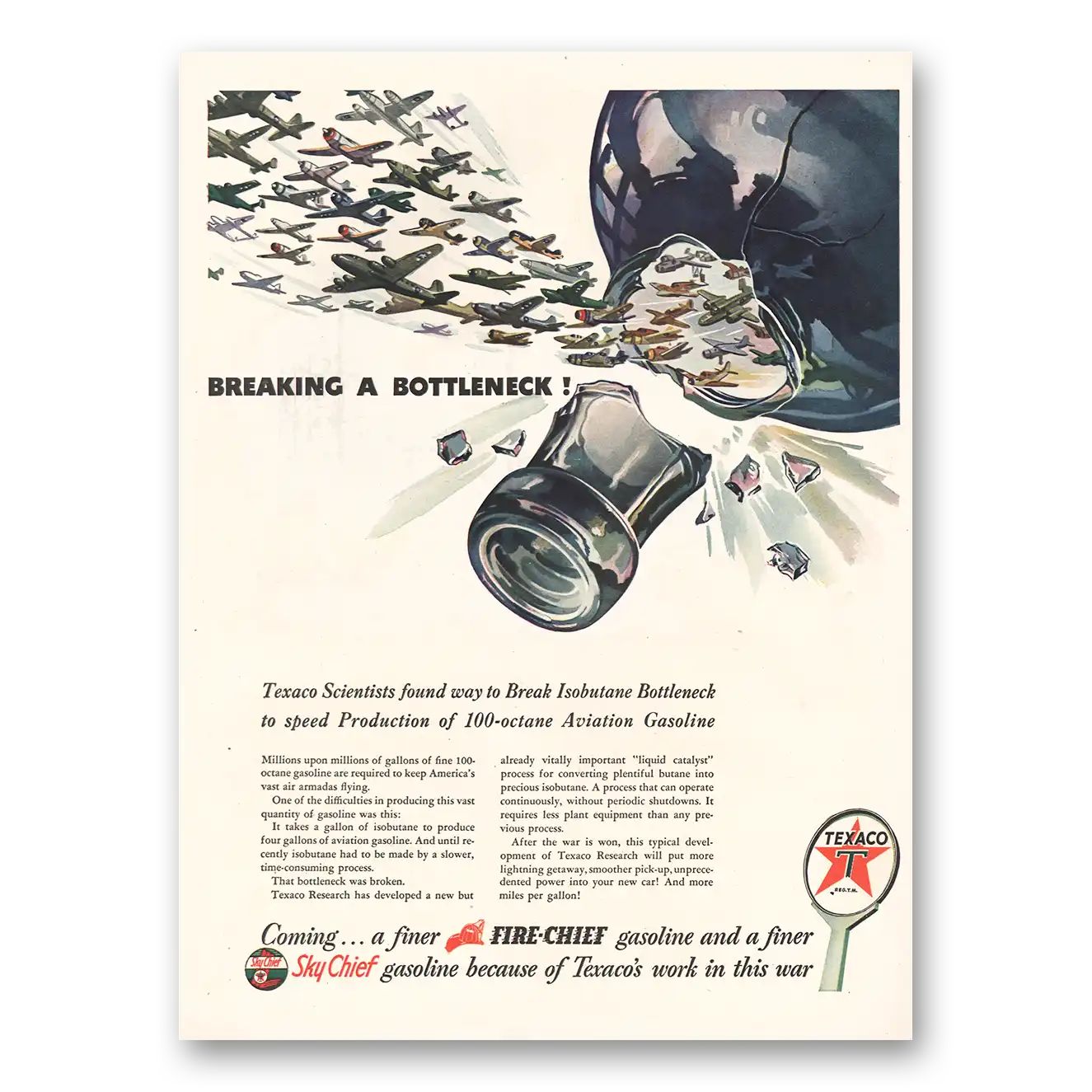 1944 Texaco Print Ad | Breaking Bottleneck