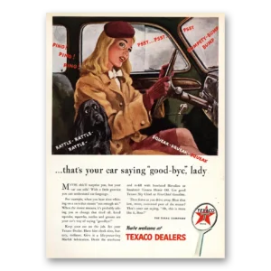 1944 Texaco Dealers Print Ad | Good Bye Lady
