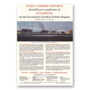 1944 Union Carbide Print Ad | Butadiene Gov