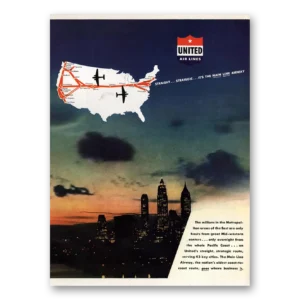 1944 United Airlines Print Ad | Straight Strategic