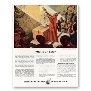 1944 Universal Match Print Ad | Match Gold