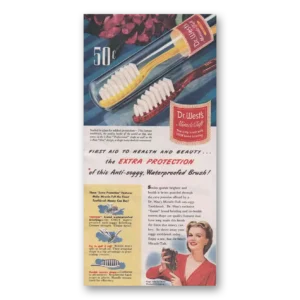 1944 Dr Wests Toothbrush Print Ad | Miracle Tuft