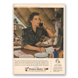 1944 Western Electric Print Ad | Evacuation Hospital