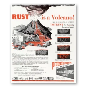 1944 Wilbury & Williams Print Ad | Rust Volcano