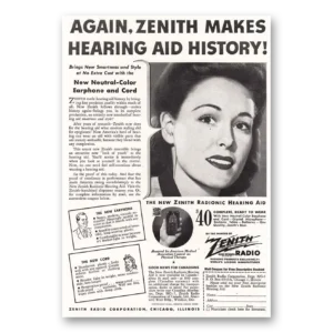 1944 Zenith Hearing Aid Print Ad | Hearing History