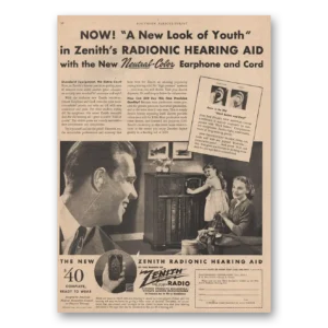 1944 Zenith Hearing Aid Print Ad | Radionic