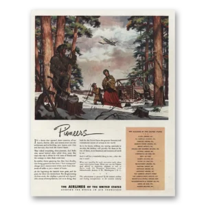 1945 Airlines of the United States Print Ad | Pioneers