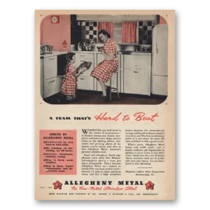 1945 Allegheny Metal Print Ad | Hard To Beat