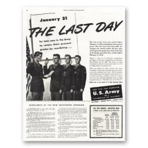 1945 US Army Print Ad | Last Day