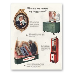 1945 Arrow Shirts Print Ad | What Did The Mirrors Say