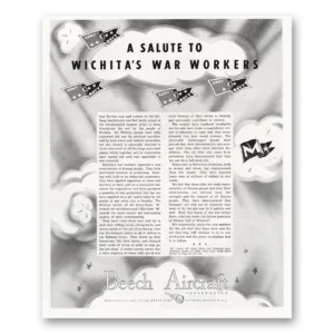 1945 Beechcraft Print Ad | Wichitas War Workers