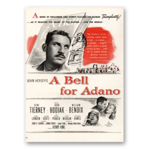 1945 A Bell for Adano Movie Promo Print Ad | Gene Tierney