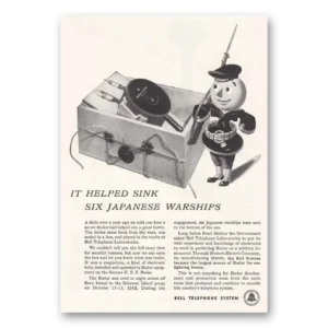1945 Bell Telephone Print Ad | Helped Sink Six