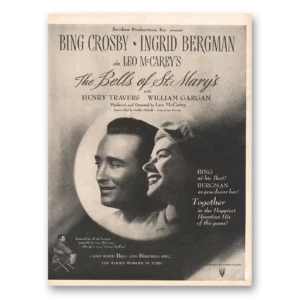 1945 Bells of St Marys Movie Promo Print Ad | Ingrid Berman