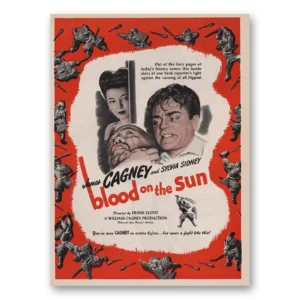1945 Blood On the Sun Movie Promo Print Ad | James Cagney