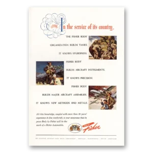 1945 Body by Fisher Print Ad | Service Its Country